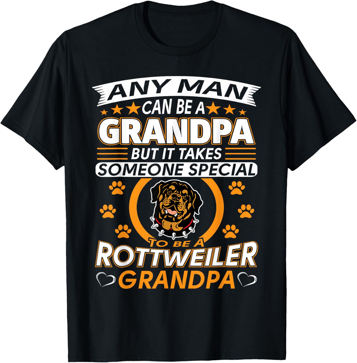 Rottweiler Grandpa T Shirt Best Gift Grandparents Day T-Shirt - T-Shirt | Black