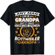 Rottweiler Grandpa T Shirt Best Gift Grandparents Day T-Shirt - T-Shirt | Black