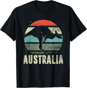 Kangaroo Aussie Zoo Animal Lover Retro Australia T-Shirt - T-Shirt | Black