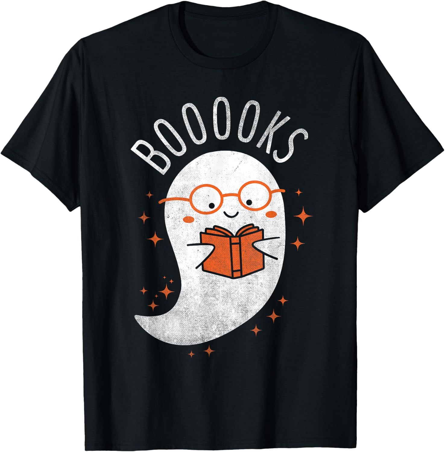 Booooks Ghost Funny Halloween Teacher Book Library Reading T-Shirt - T-Shirt | Black