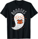 Booooks Ghost Funny Halloween Teacher Book Library Reading T-Shirt - T-Shirt | Black