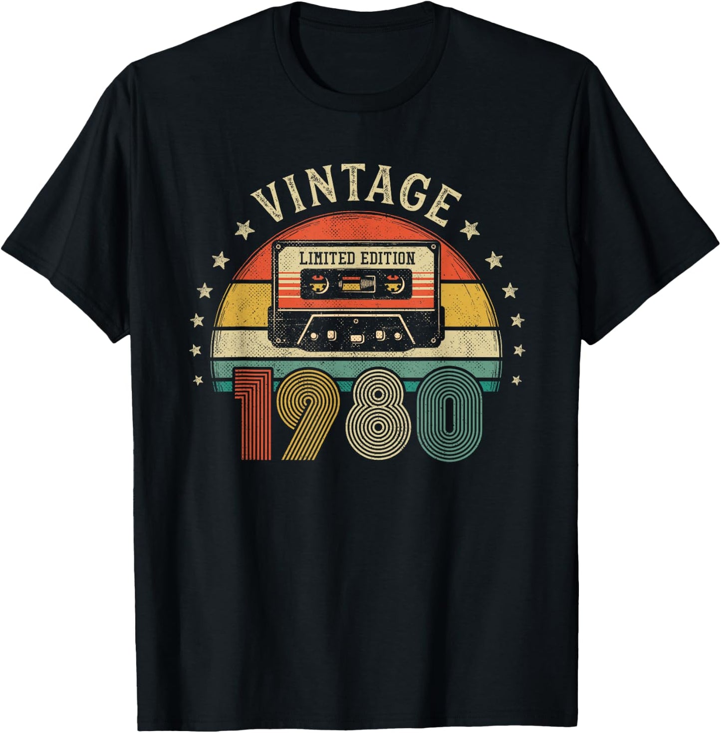 Vintage 1980 Retro Cassette Tape - 46th Birthday T-Shirt - T-Shirt | Black