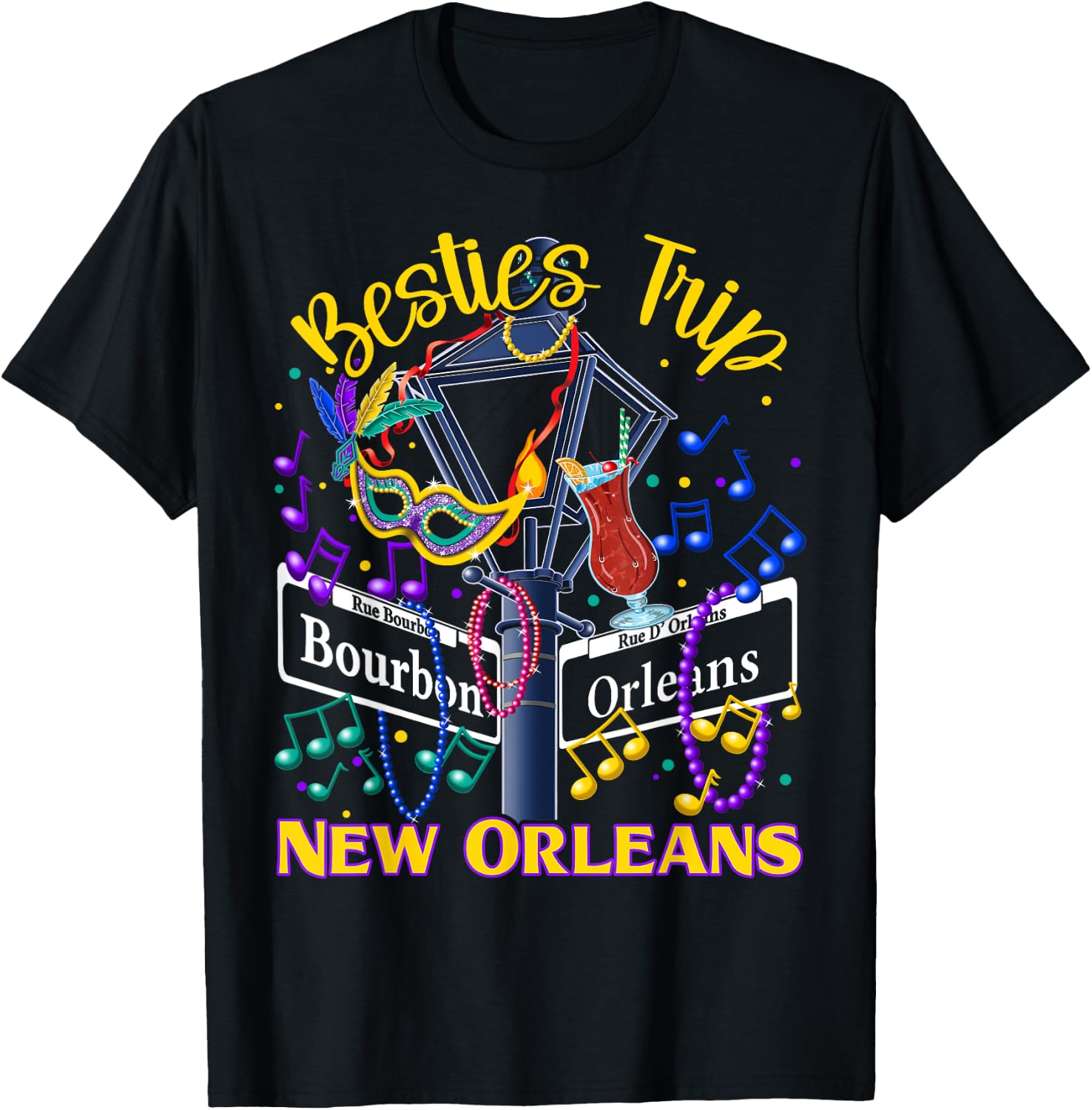 New Orleans Besties Trip Girlfriends Vacation T-Shirt - T-Shirt | Black
