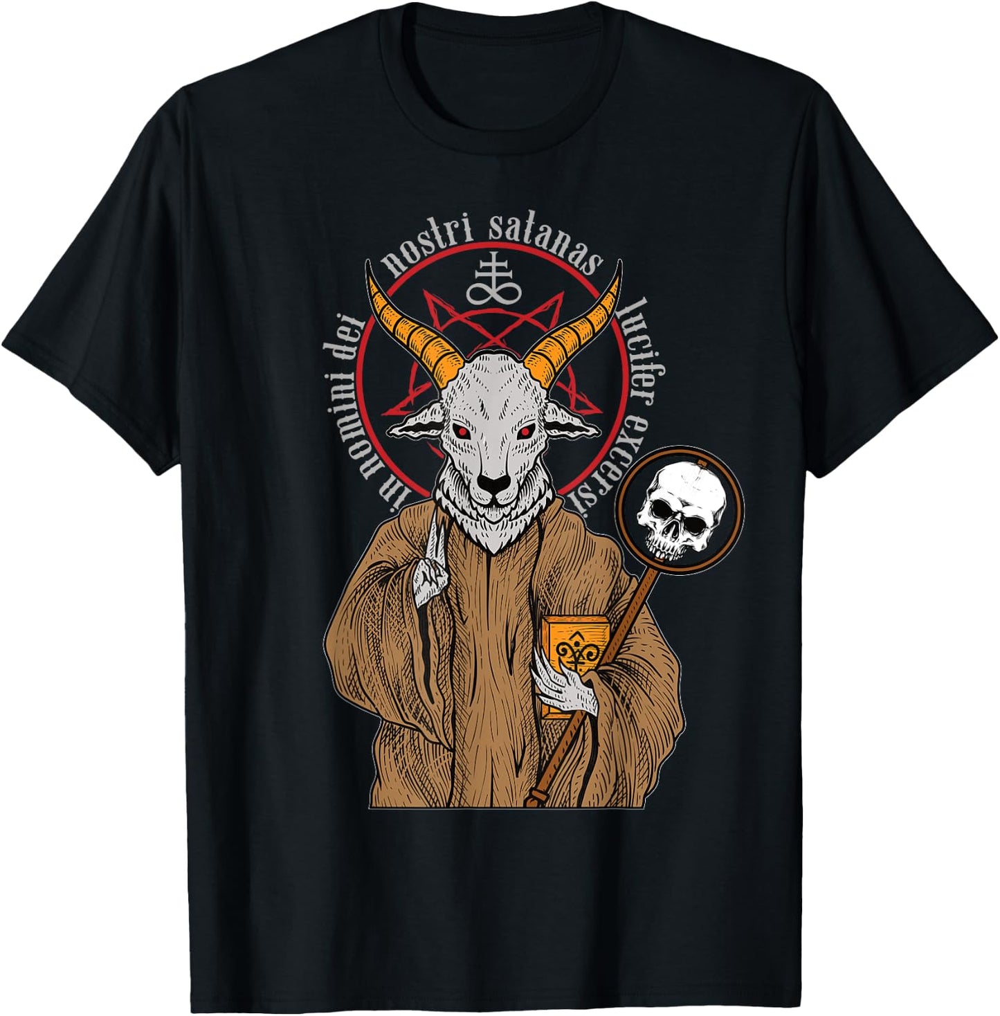 Baphomet Satan Antichrist Goat Luzifer 666 Occult Devil T-Shirt - T-Shirt | Black