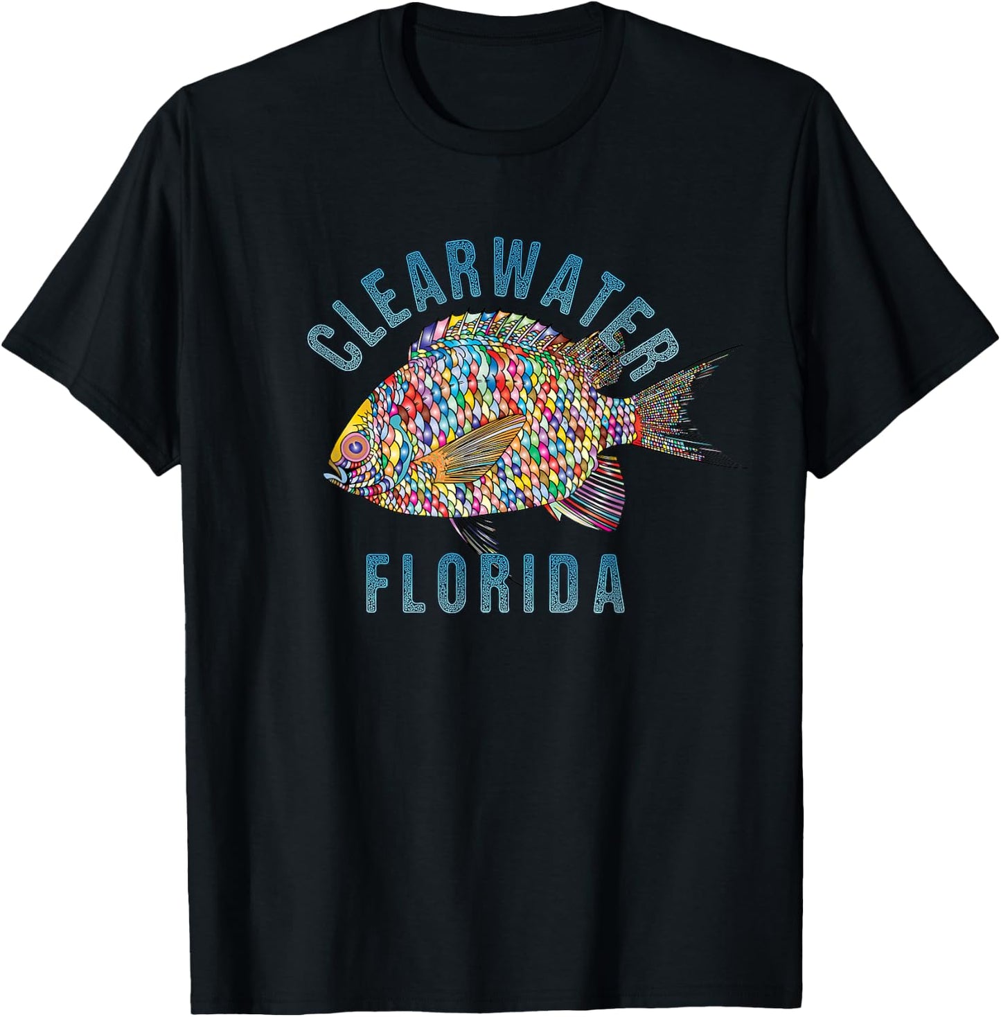 Clearwater, Florida Beach Design / Souvenir Illustration Men Women Girls Kids T-Shirt - T-Shirt | Black