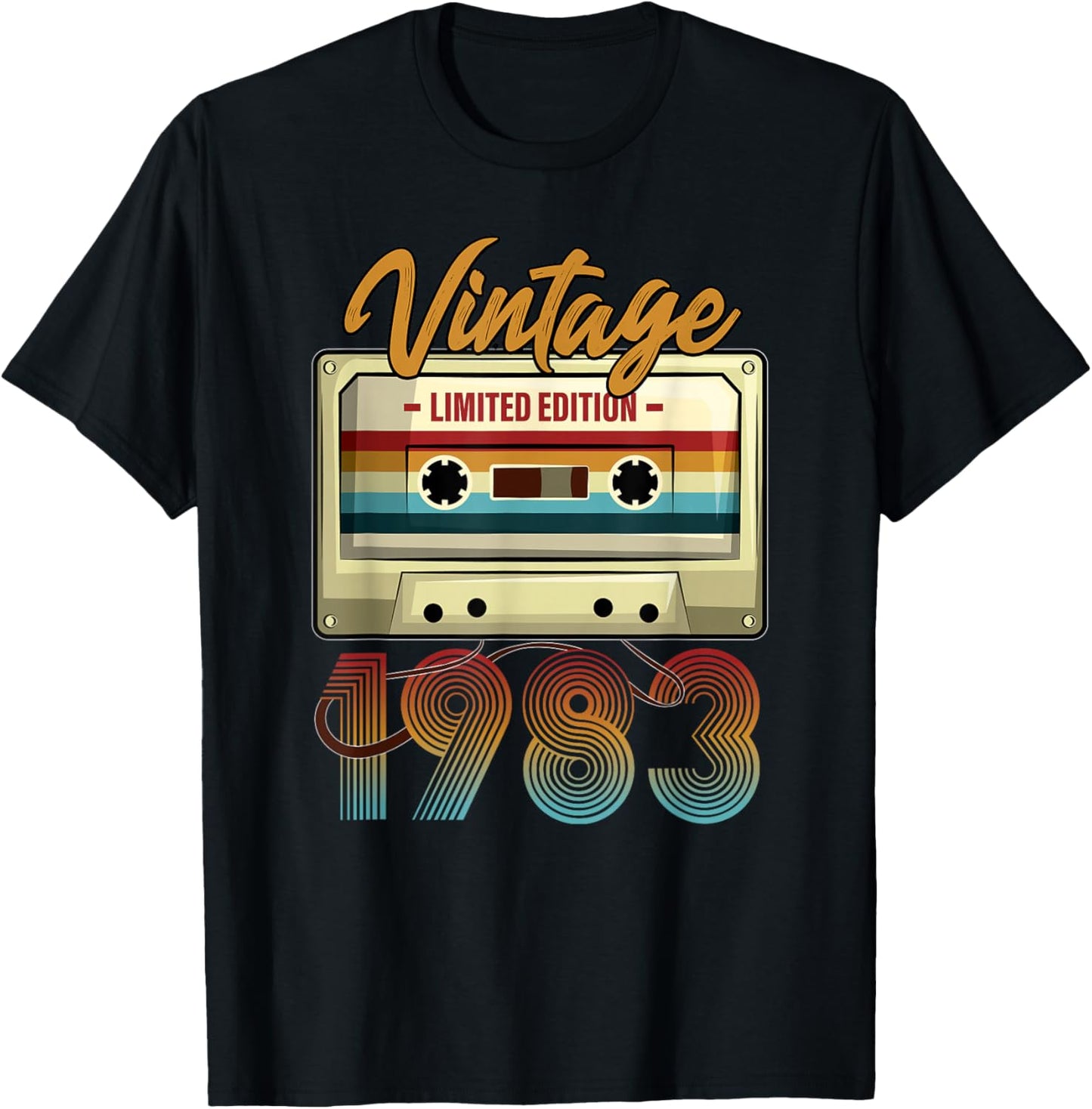 Vintage 1983 42nd birthday cassette tape women B-day T-Shirt - T-Shirt | Black