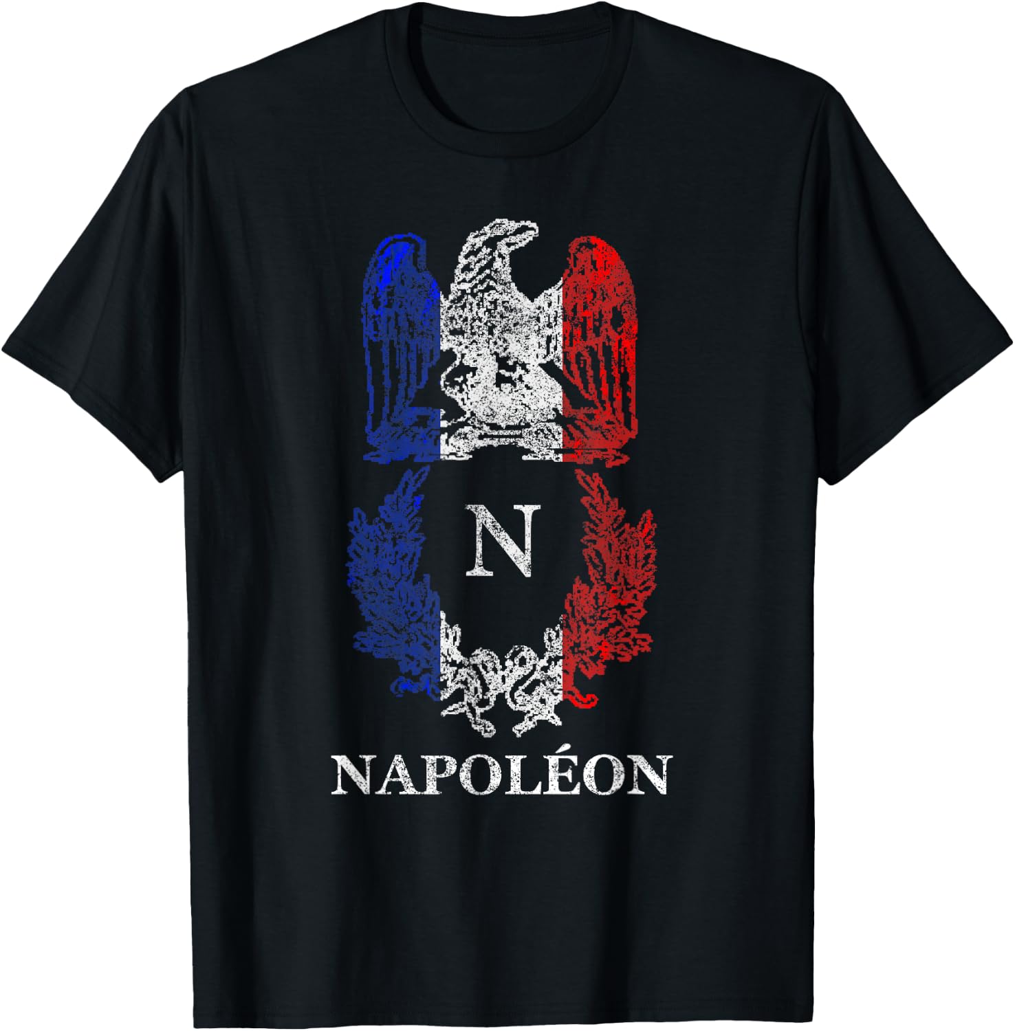 Napoleon Bonaparte Eagle Emblem Insignia French Flag T-Shirt - T-Shirt | Black