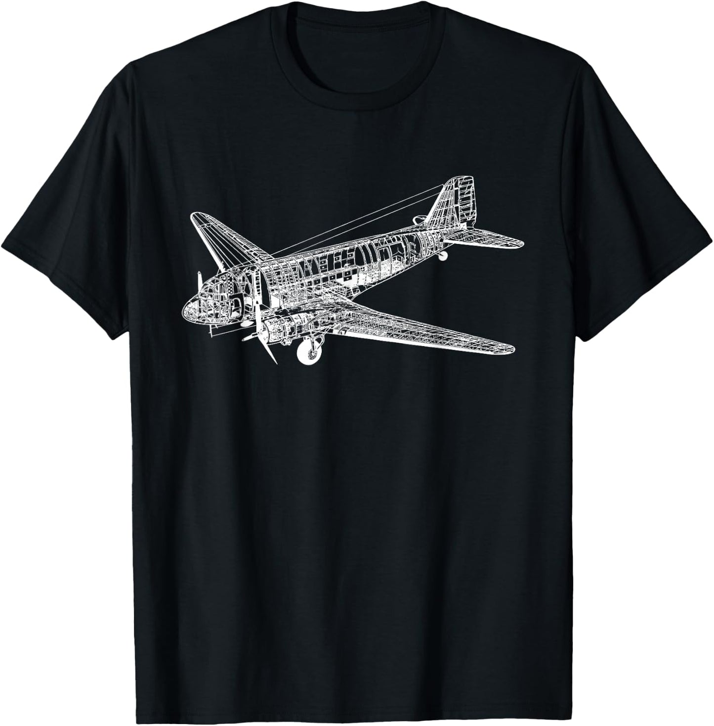 Vintage DC-3 Airplane Douglas DC-3 T-Shirt - T-Shirt | Black
