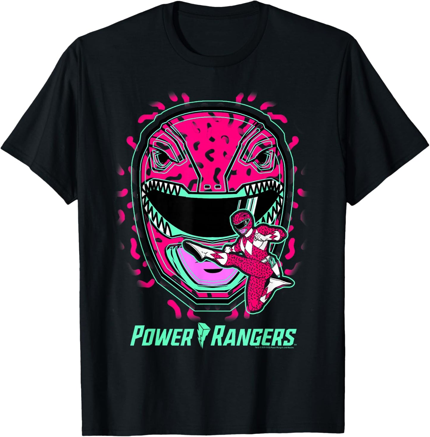Power Rangers Red Ranger Icon Fill Helmet Silhouette T-Shirt - T-Shirt | Black