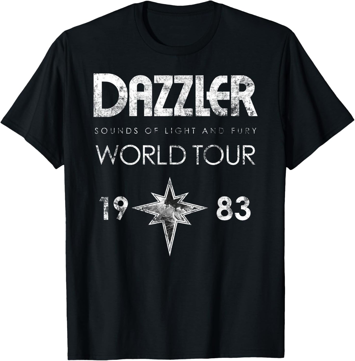 Dazzler Sounds of Light & Fury World Tour 1983 T-Shirt - T-Shirt | Black