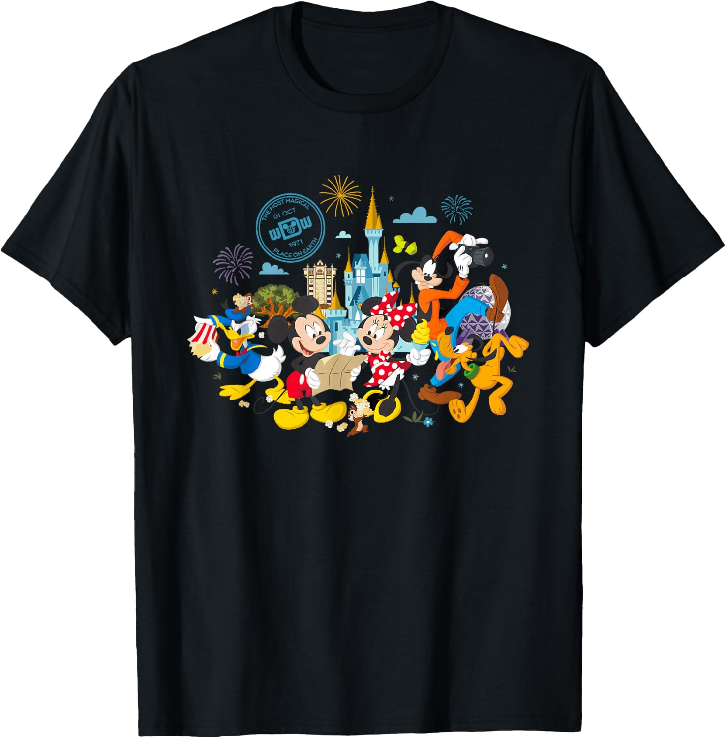 Walt Disney World 50th Anniversary Mickey and Friends Small T-Shirt - T-Shirt | Black