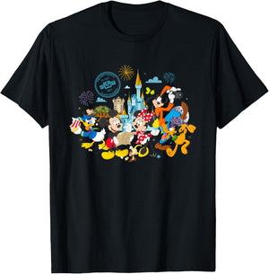 Walt Disney World 50th Anniversary Mickey and Friends Small T-Shirt - T-Shirt | Black