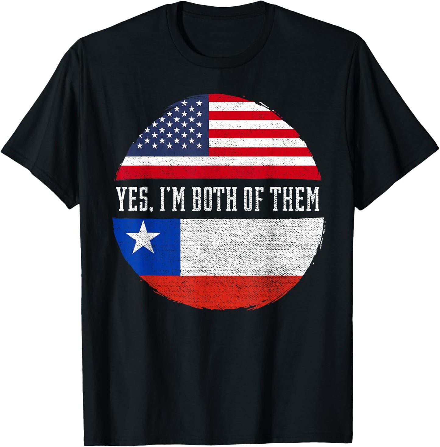 Half American Half Chilean USA Flag Chile Heritage DNA T-Shirt - T-Shirt | Black