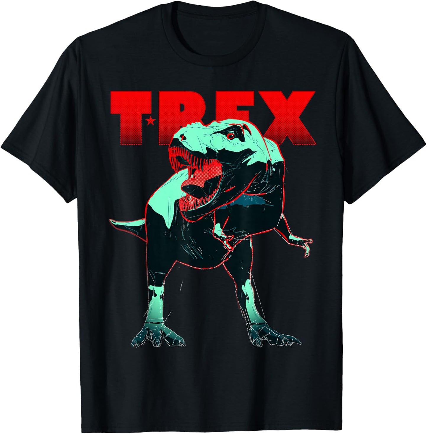 Dinosaur Shirt T Rex Tyrannosaurus Roaring Dino Graphic T-Shirt - T-Shirt | Black