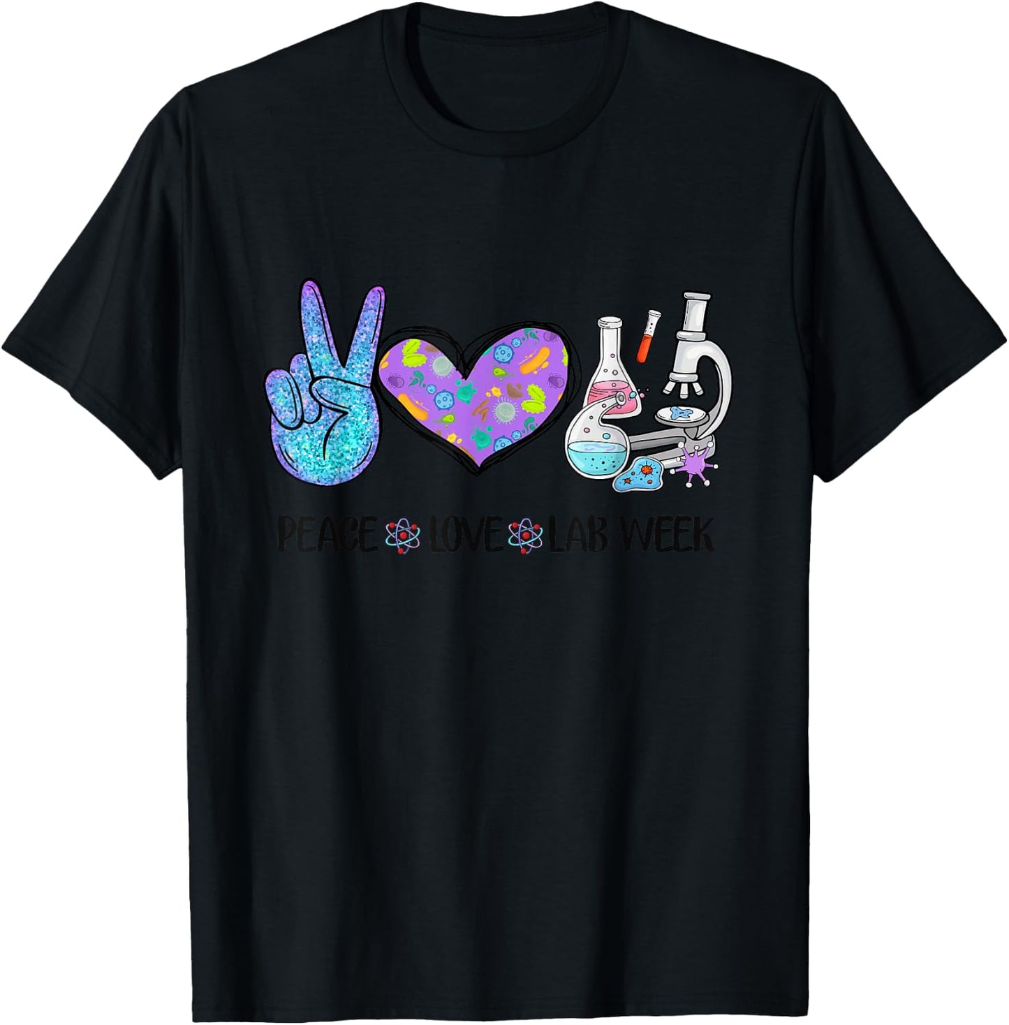 Peach Love Lab Week, Laboratory Tech Technologist T-Shirt - T-Shirt | Black