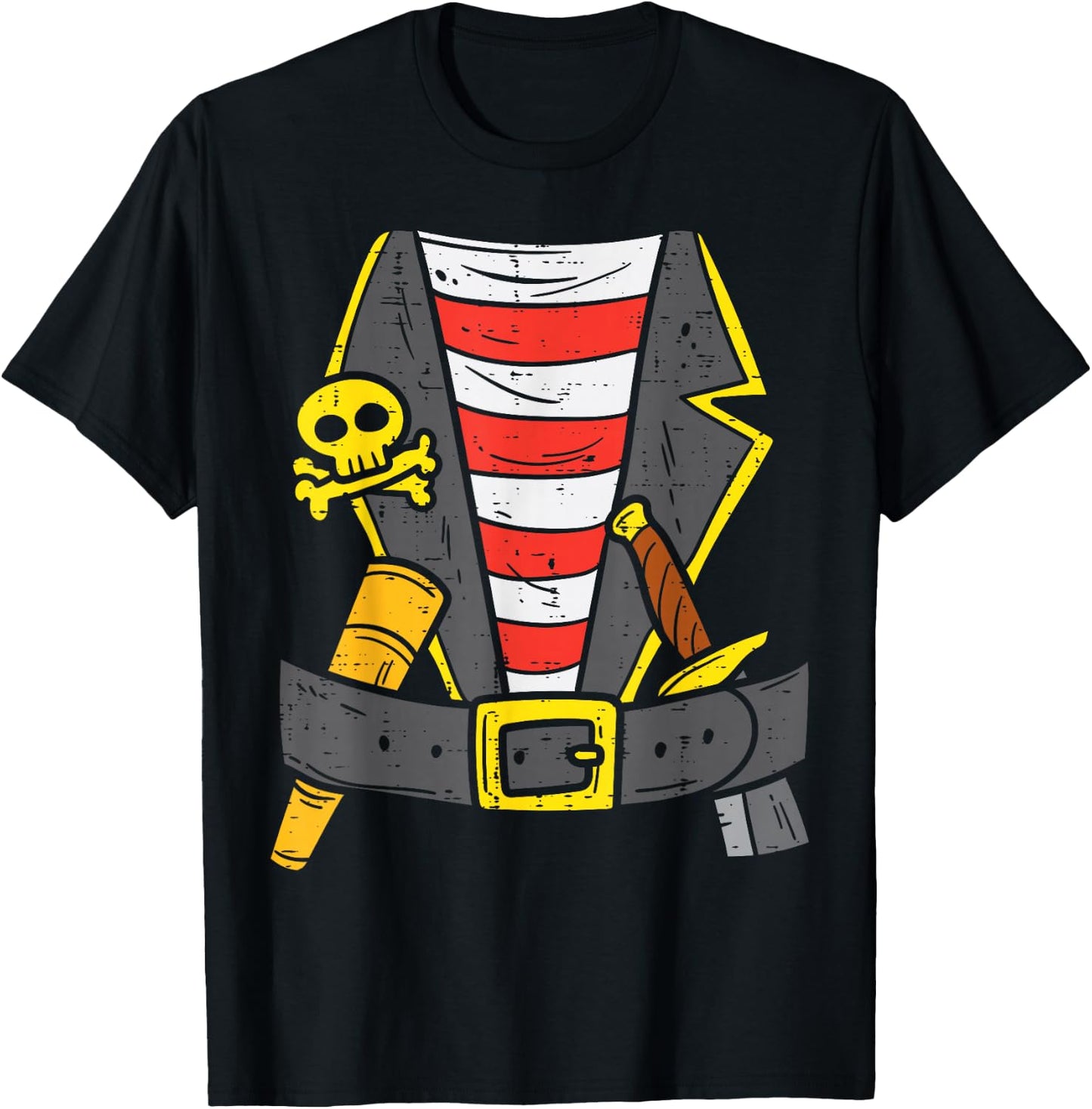 Buccaneer Pirate Carribean Costume Halloween Men Boys Kids T-Shirt - T-Shirt | Black