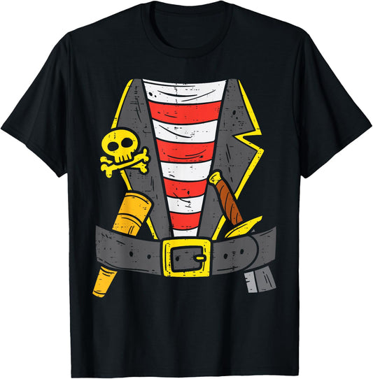 Buccaneer Pirate Carribean Costume Halloween Men Boys Kids T-Shirt - T-Shirt | Black