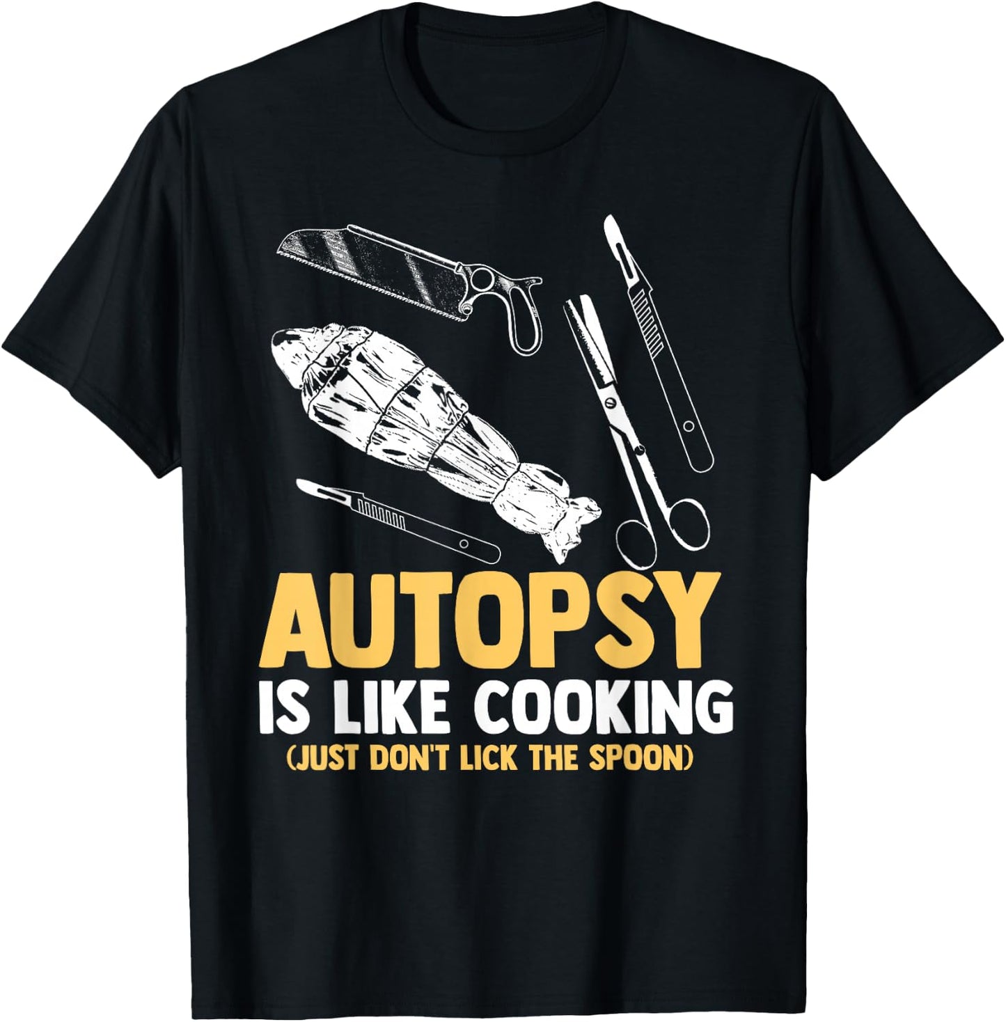 Funny Forensic Scientist Autopsy Cooking Don't Lick Spoon T-Shirt - T-Shirt | Black