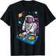 Dj Mixer Astronaut Turntable Space Galaxy Edm Women Men Kids T-Shirt - T-Shirt | Black
