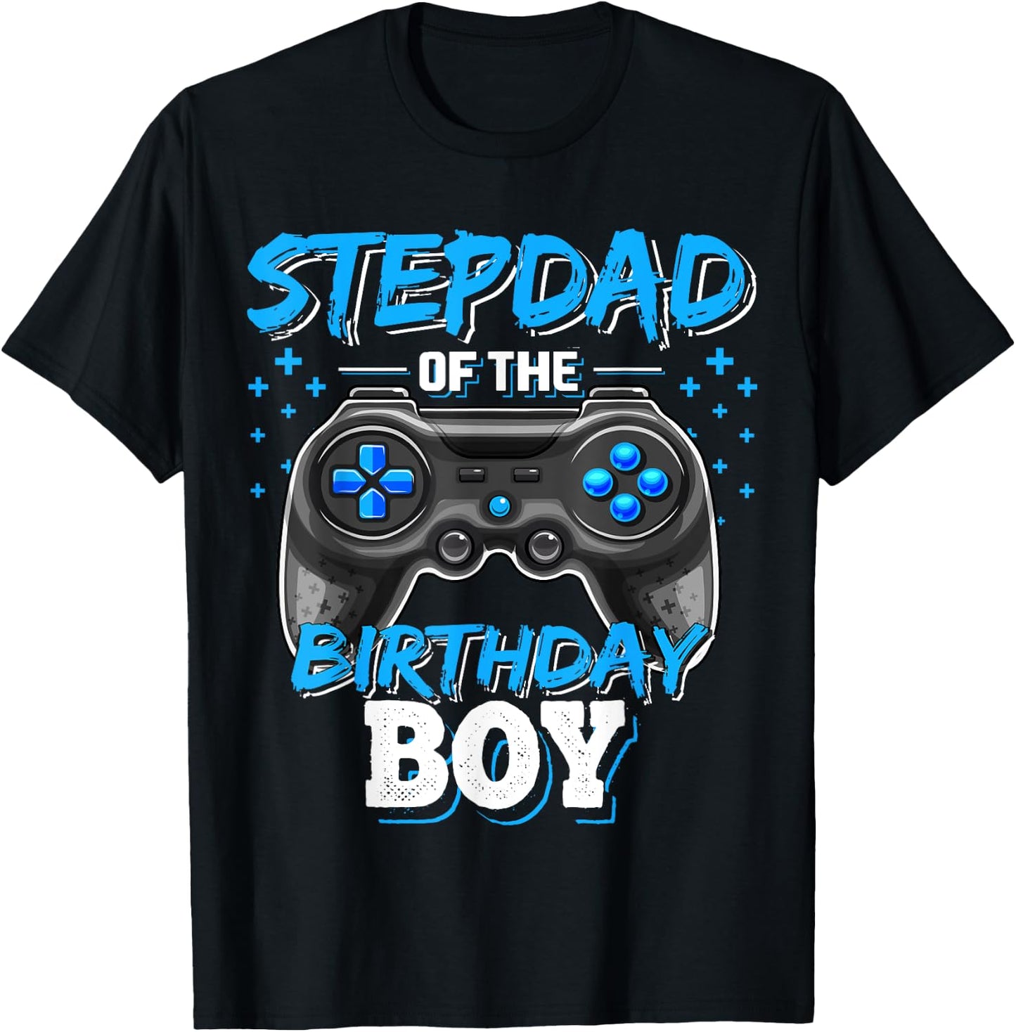 Stepdad of the Birthday Boy Matching Family Video Game Party T-Shirt - T-Shirt | Black