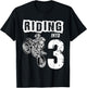 Riding Into 3 Years Old 3rd Birthday Boy Dirt Bike Party T-Shirt - T-Shirt | Black