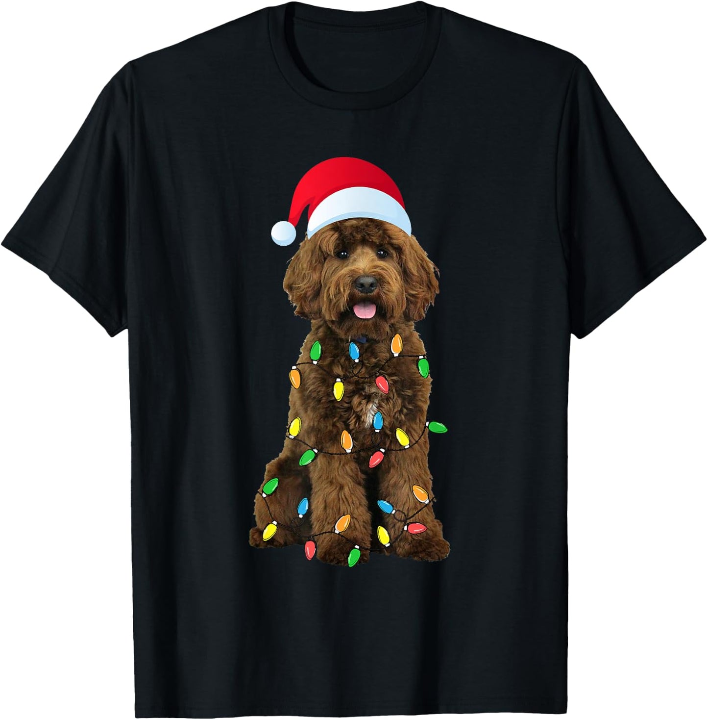Labradoodle Xmas Dog Funny Christmas Women Kids T-Shirt - T-Shirt | Black