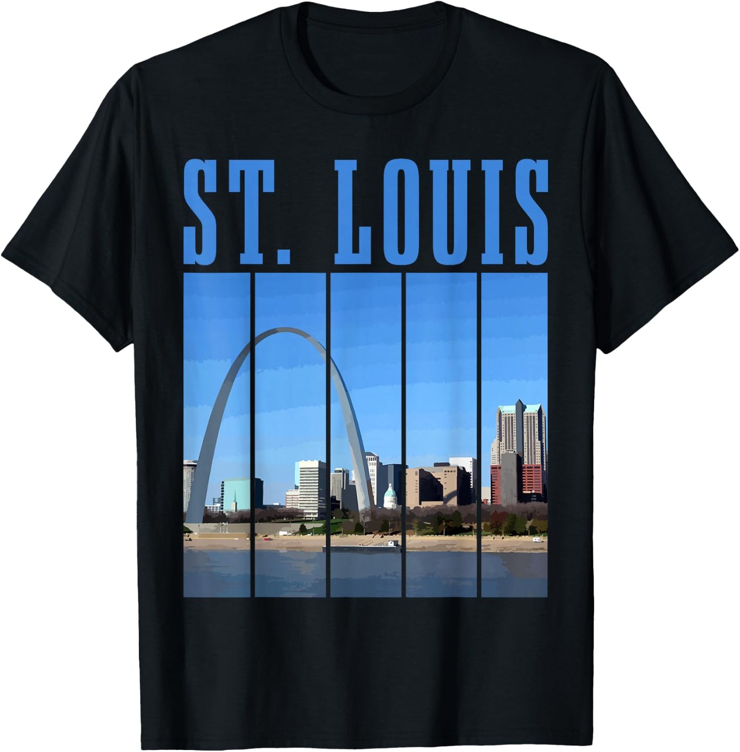 St. Louis Skyline 314 Missouri Vintage Pride T-Shirt - T-Shirt | Black