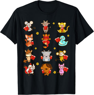 Cute Vietnamese Zodiac Animal Lunar New Year Kids Toddlers T-Shirt - T-Shirt | Black