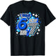 Blue Checkered I was 6 Now I'm 7 Funny 67 Birthday Boy T-Shirt - T-Shirt | Black