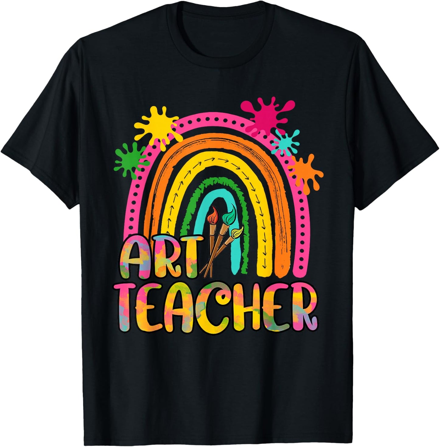 Rainbow Art Teacher Shirt for Artist Teacher Team Men Women T-Shirt - T-Shirt | Black