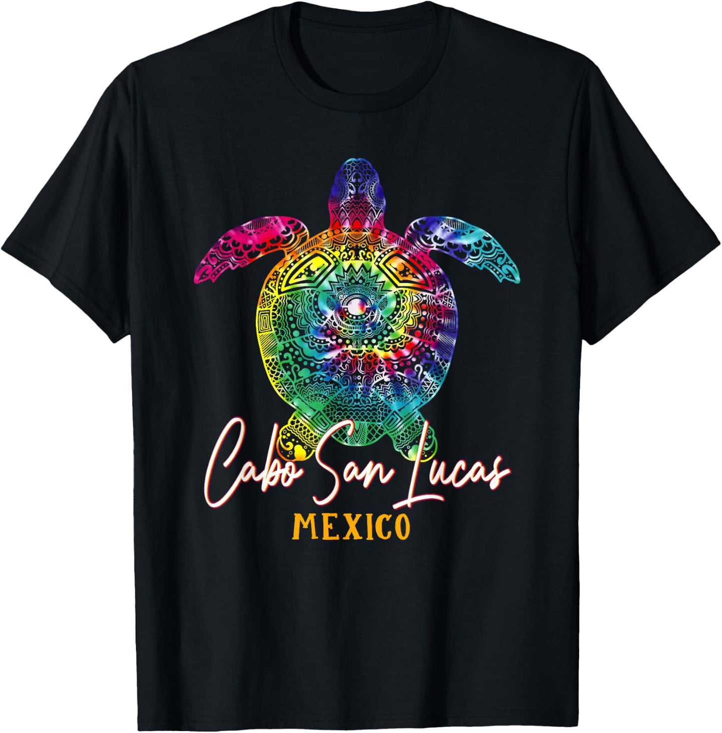 Cabo San Lucas Tie Dye Sea Turtle Matching Family Vacation T-Shirt - T-Shirt | Black