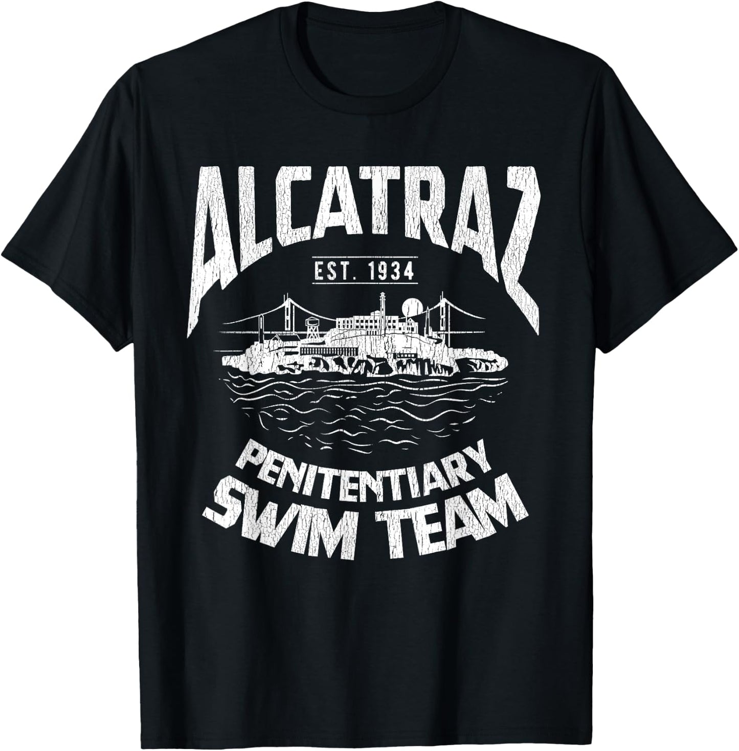 Alcatraz Penitentiary Swim Team T-Shirt - T-Shirt | Black
