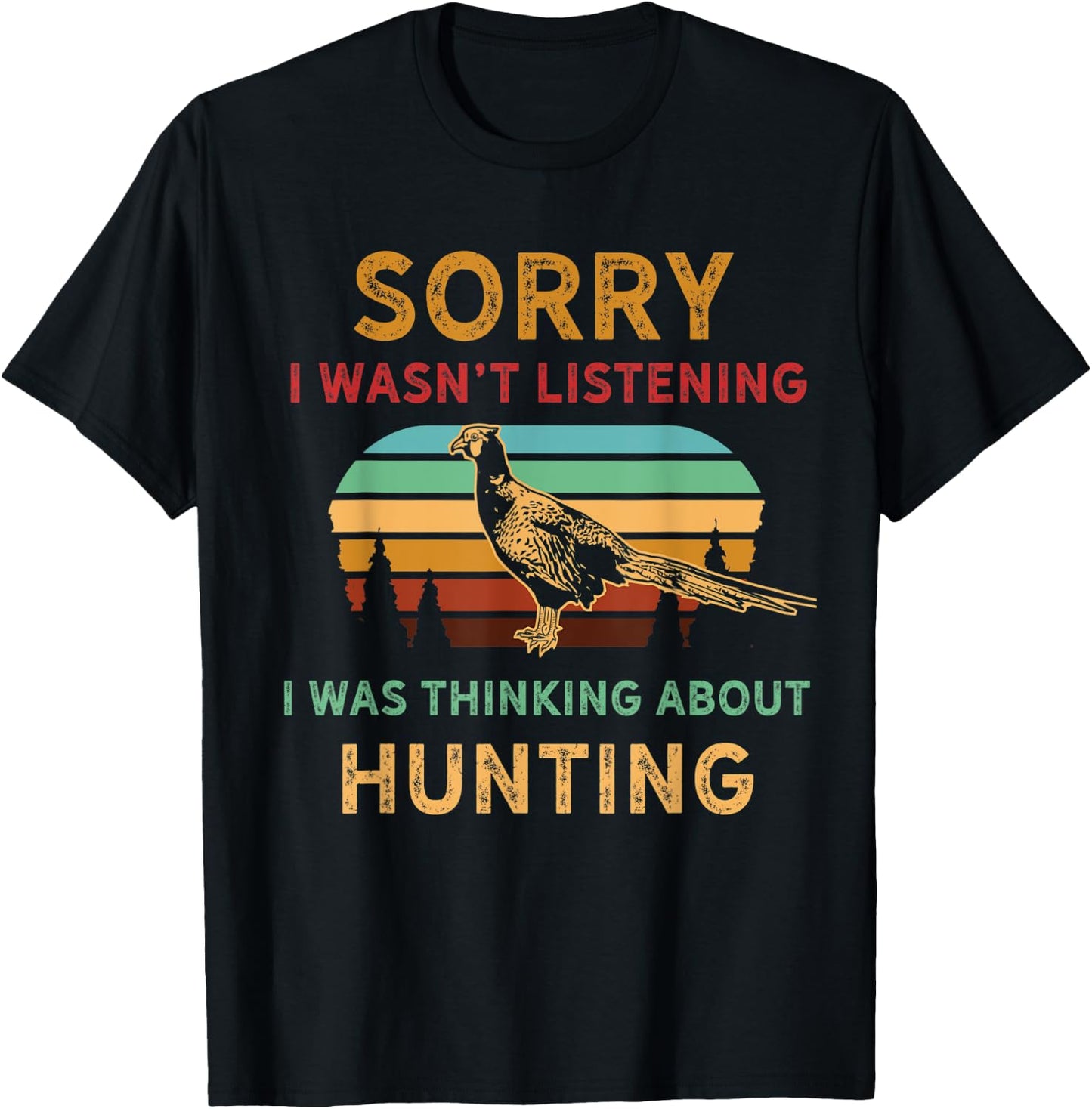 Hunting Pheasant bird- Retro art funny memes vintage Hunter T-Shirt - T-Shirt | Black