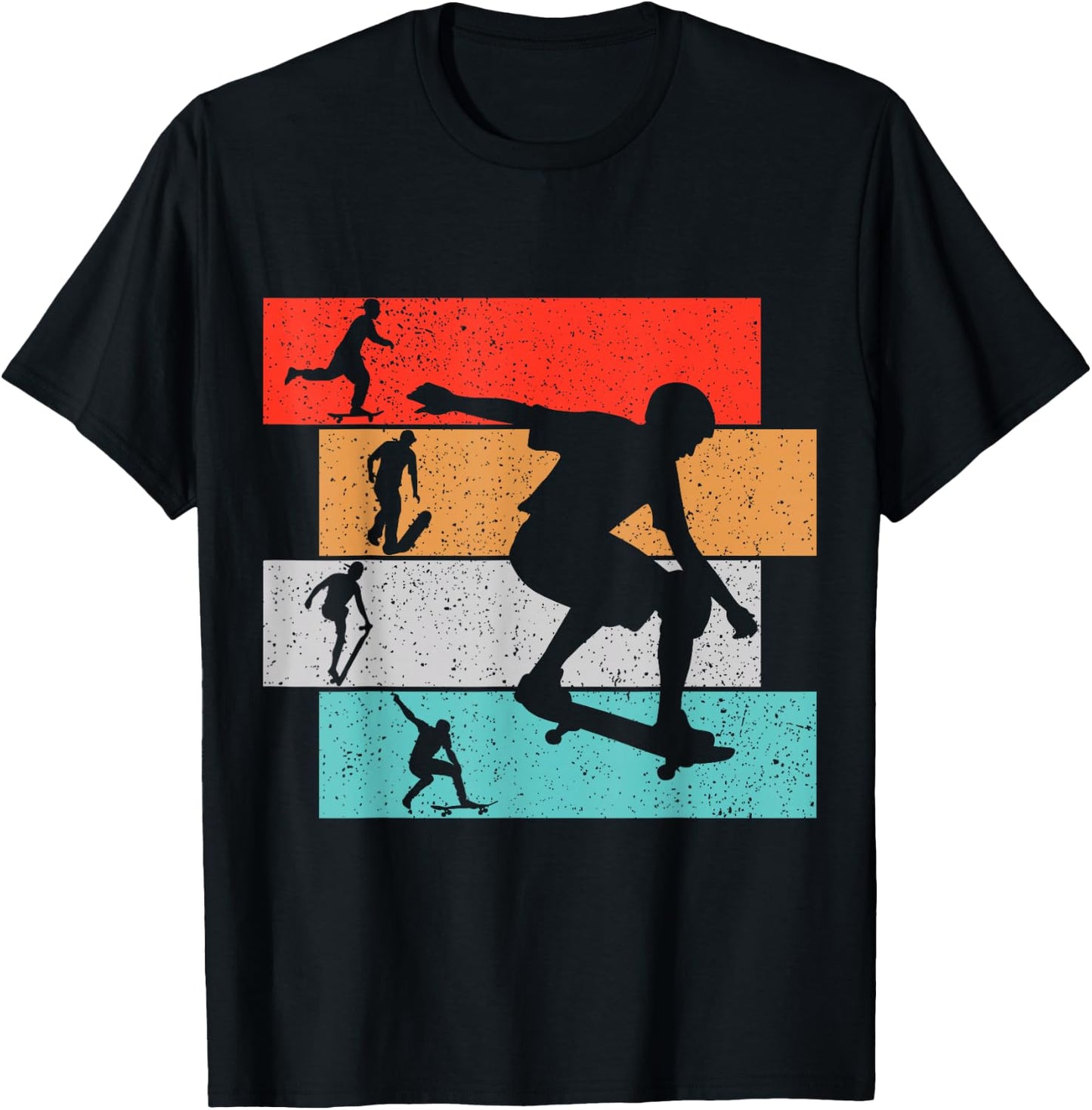 Skater Skateboarder Retro Skateboard Boys Youth T-Shirt - T-Shirt | Black