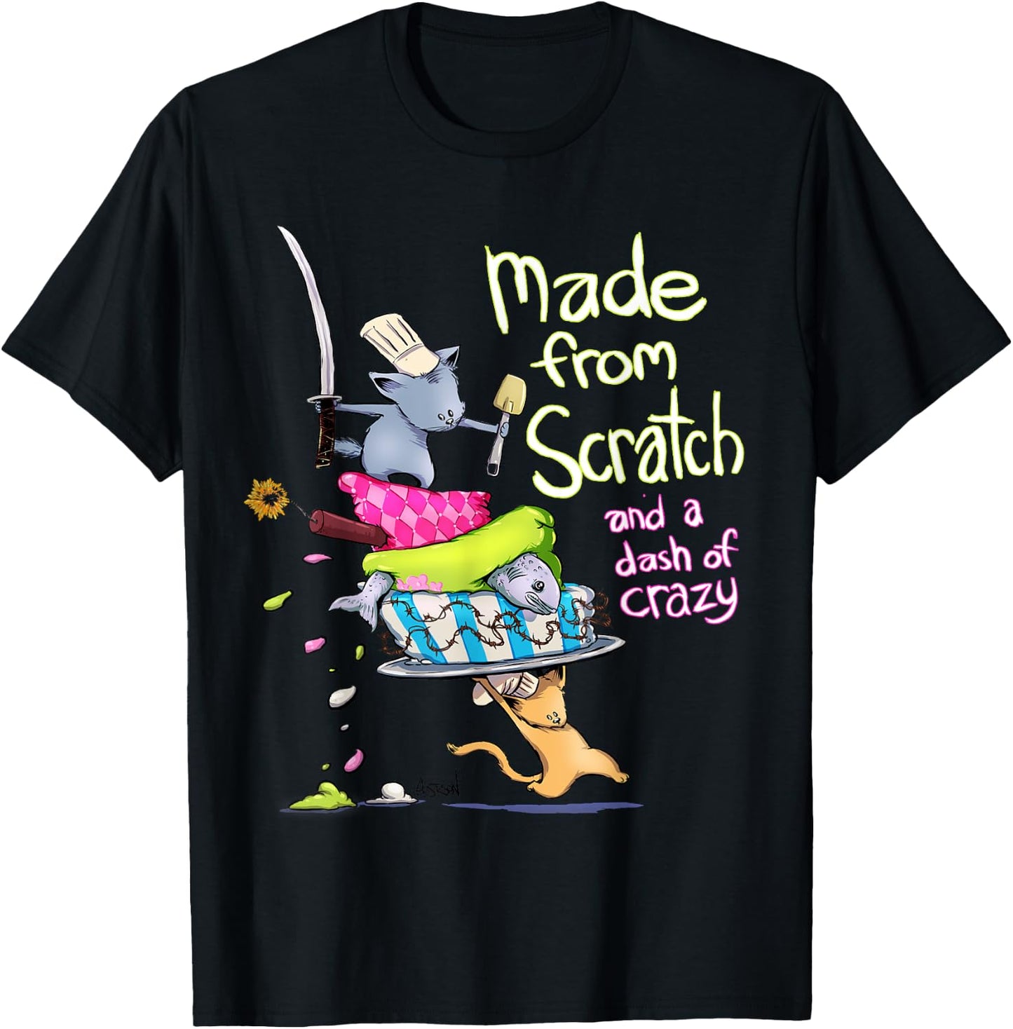 Funny Baking Shirt cute cat mom cooking T-Shirt - T-Shirt | Black