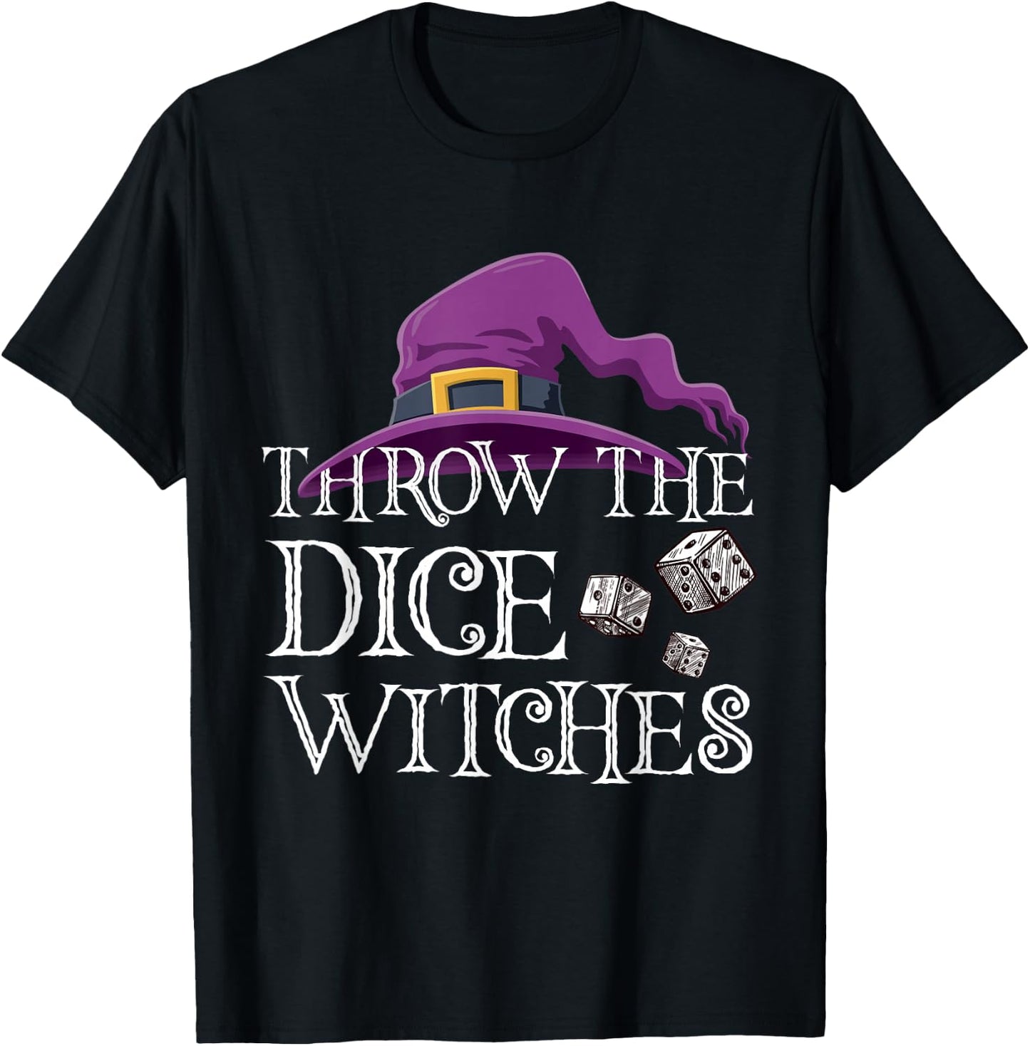 Halloween Throw the Dice Witches Bunco T-Shirt - T-Shirt | Black