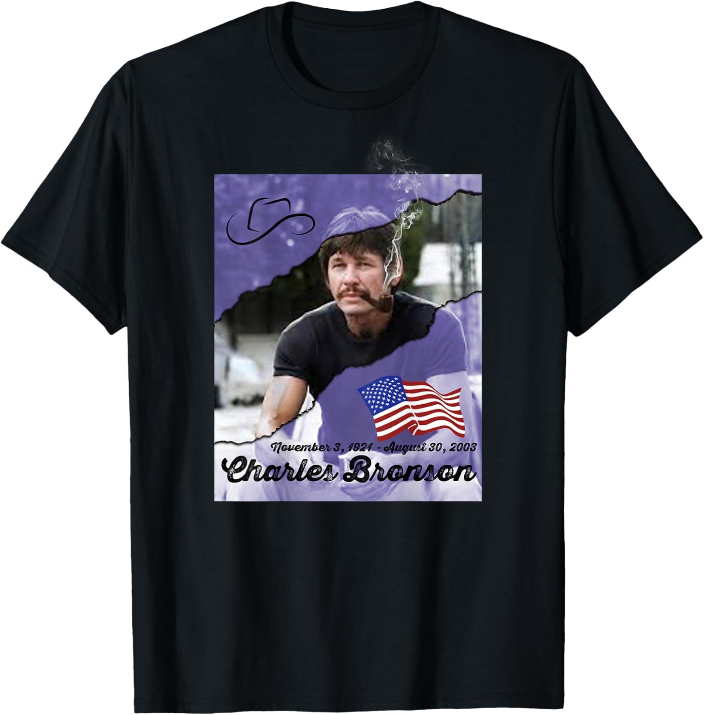 Charles Bronson_002_Back Printed T-Shirt - T-Shirt | Black