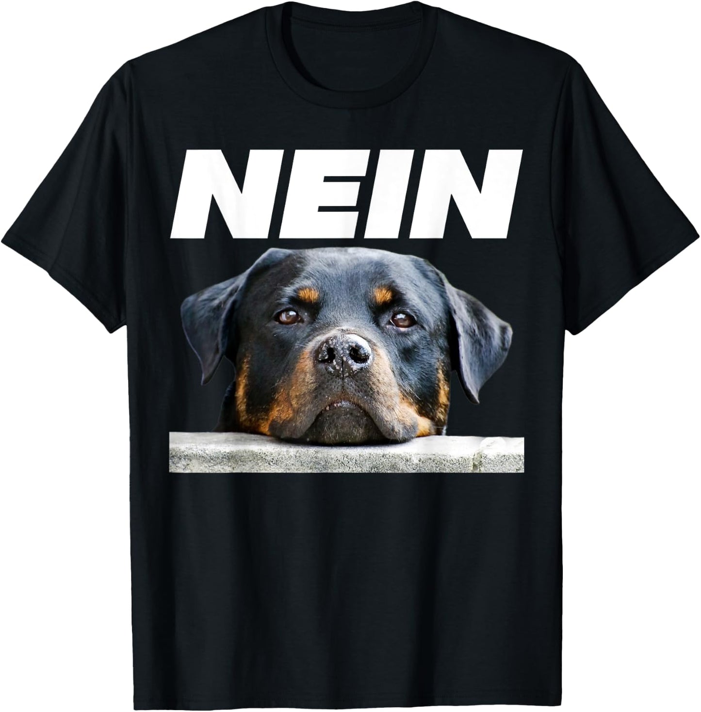 Rottweiler Face Nein German No Today Love My Rottweiler T-Shirt - T-Shirt | Black