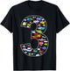 3rd Birthday Airplane Helicopter 3 Year Old Birthday Party T-Shirt - T-Shirt | Black
