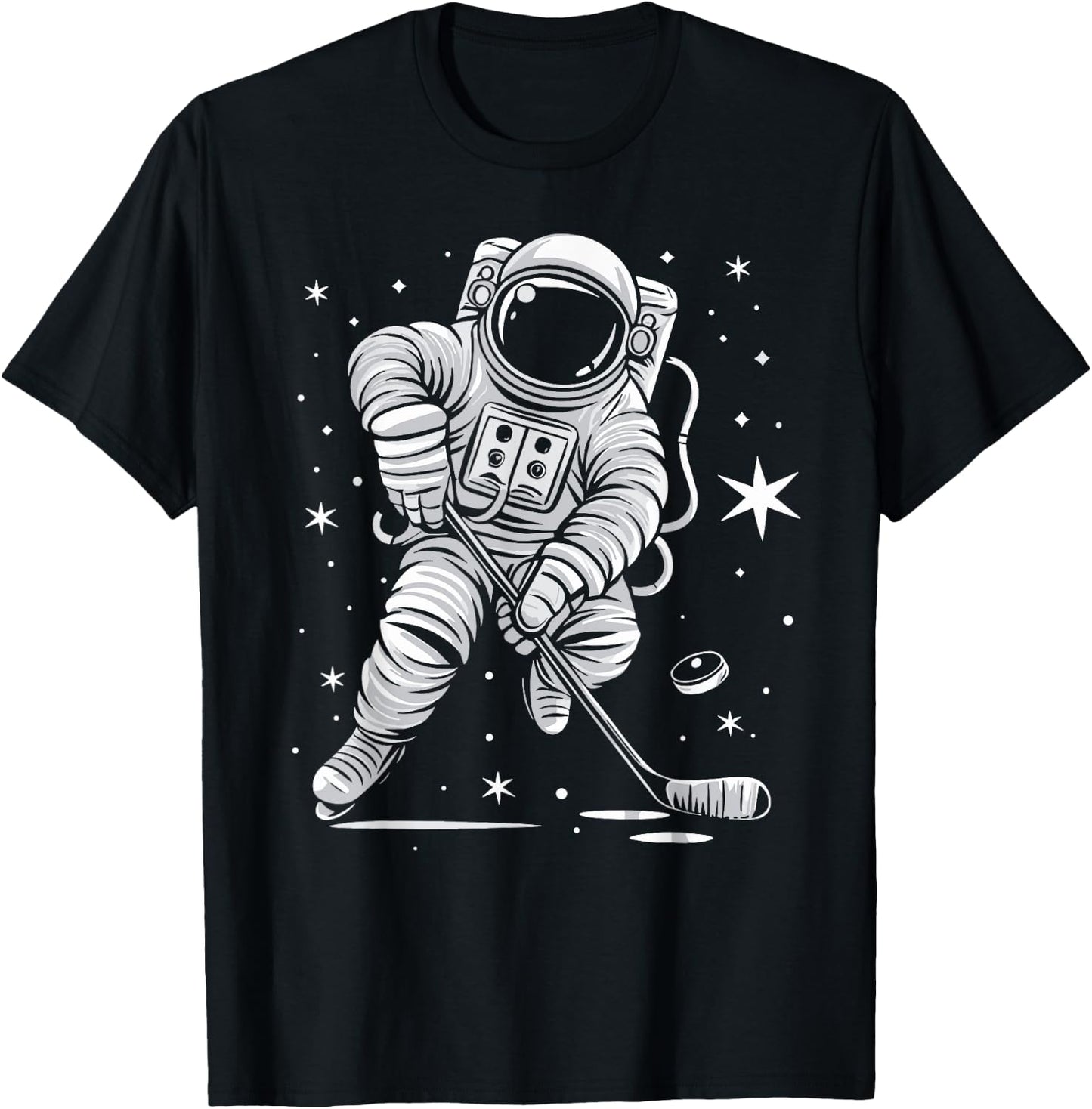 Funny Planet Astronaut Galaxy Space Astronaut Hockey T-Shirt - T-Shirt | Black
