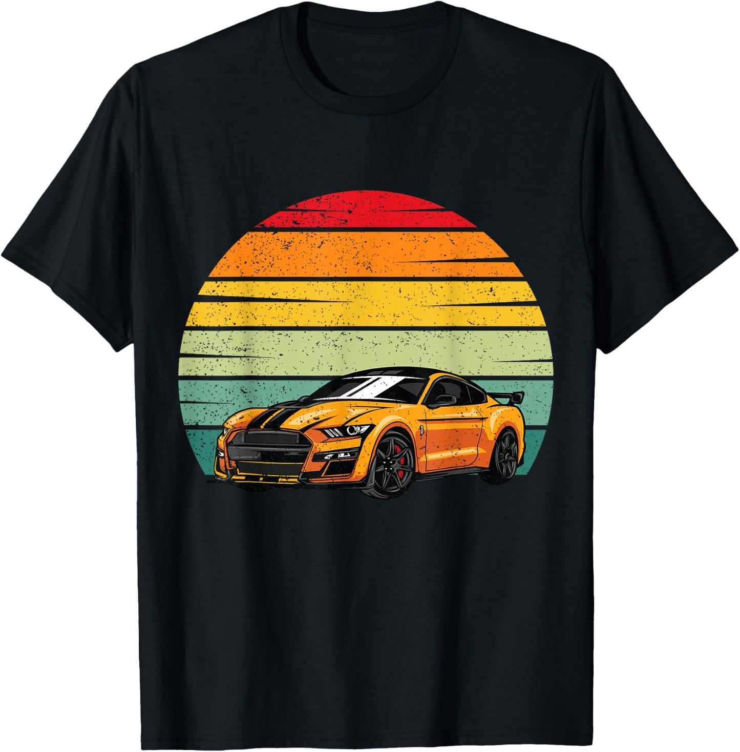 Classic Sport Car Golden Car Lover Gift Mechanic Driver Race T-Shirt - T-Shirt | Black