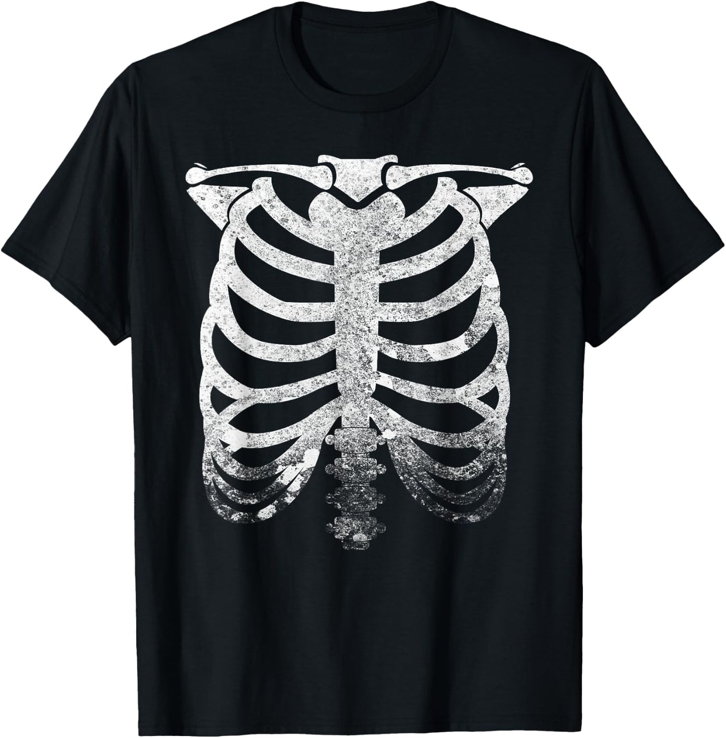 Vintage Ribcage Halloween Skeleton Rib Cage Retro Graphic T-Shirt - T-Shirt | Black