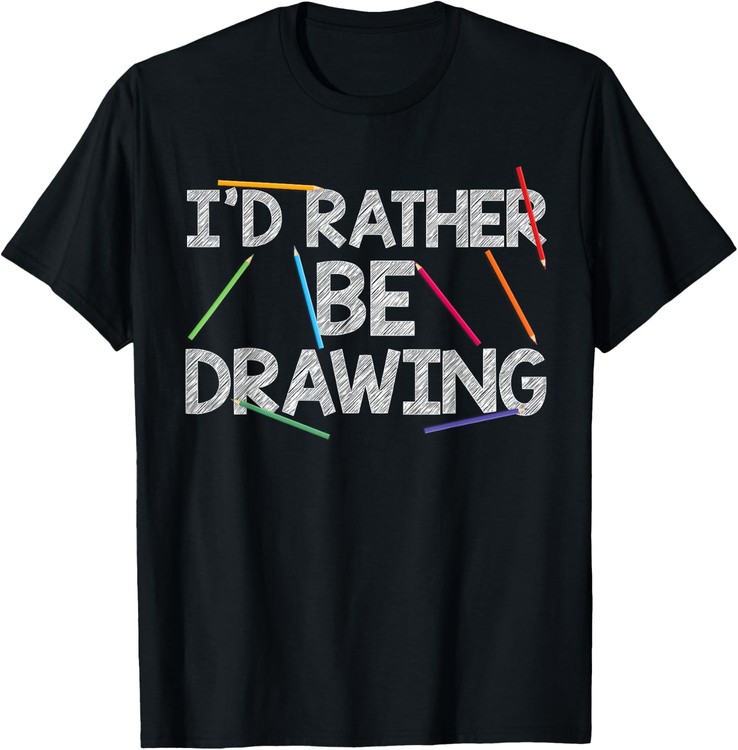 Cool Drawing Art Women Sketch Pencil Artist Lovers T-Shirt - T-Shirt | Black