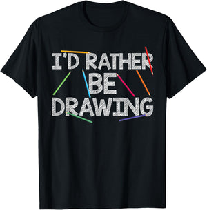 Cool Drawing Art Women Sketch Pencil Artist Lovers T-Shirt - T-Shirt | Black