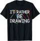 Cool Drawing Art Women Sketch Pencil Artist Lovers T-Shirt - T-Shirt | Black