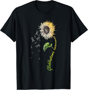 Glioblastoma Awareness Sunflower T-Shirt - T-Shirt | Black