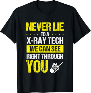 Xray Tech Radiologist Radiographer Rad Tech RTR -Adults Black Skeleton Theme T-Shirt - T-Shirt | Black
