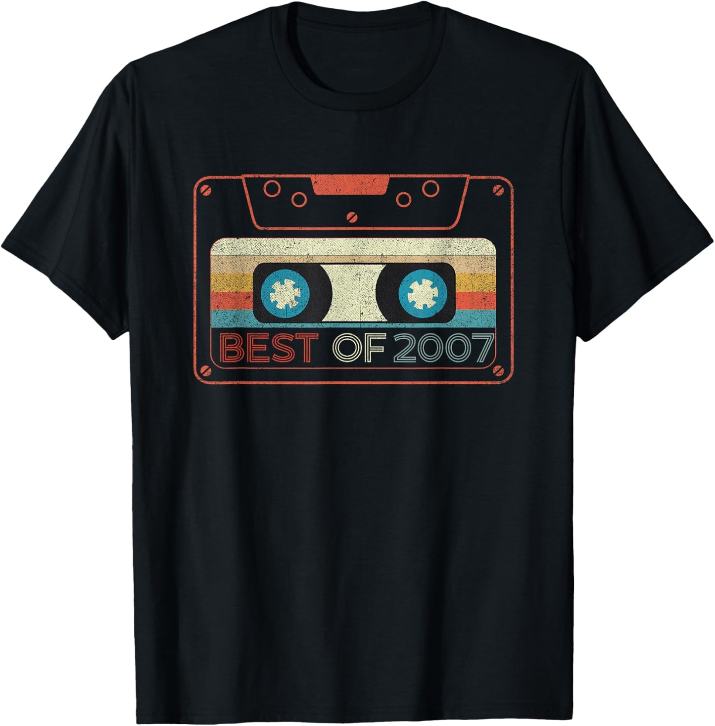 Best Of 2007 Cassette Tape Year Of Birth Birthday T-Shirt - T-Shirt | Black