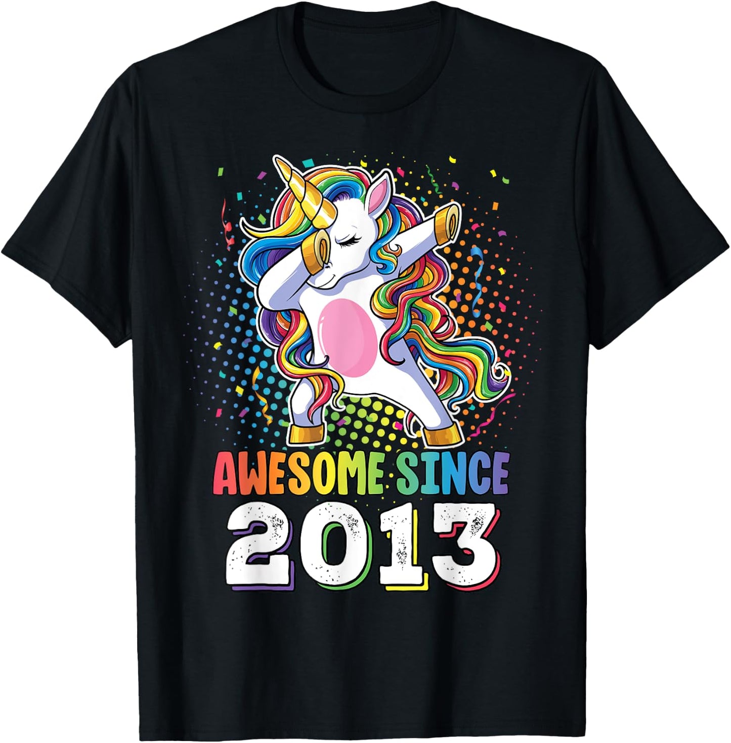 Awesome Since 2013 Shirt Girls 10 Years Old Birthday T-Shirt - T-Shirt | Black