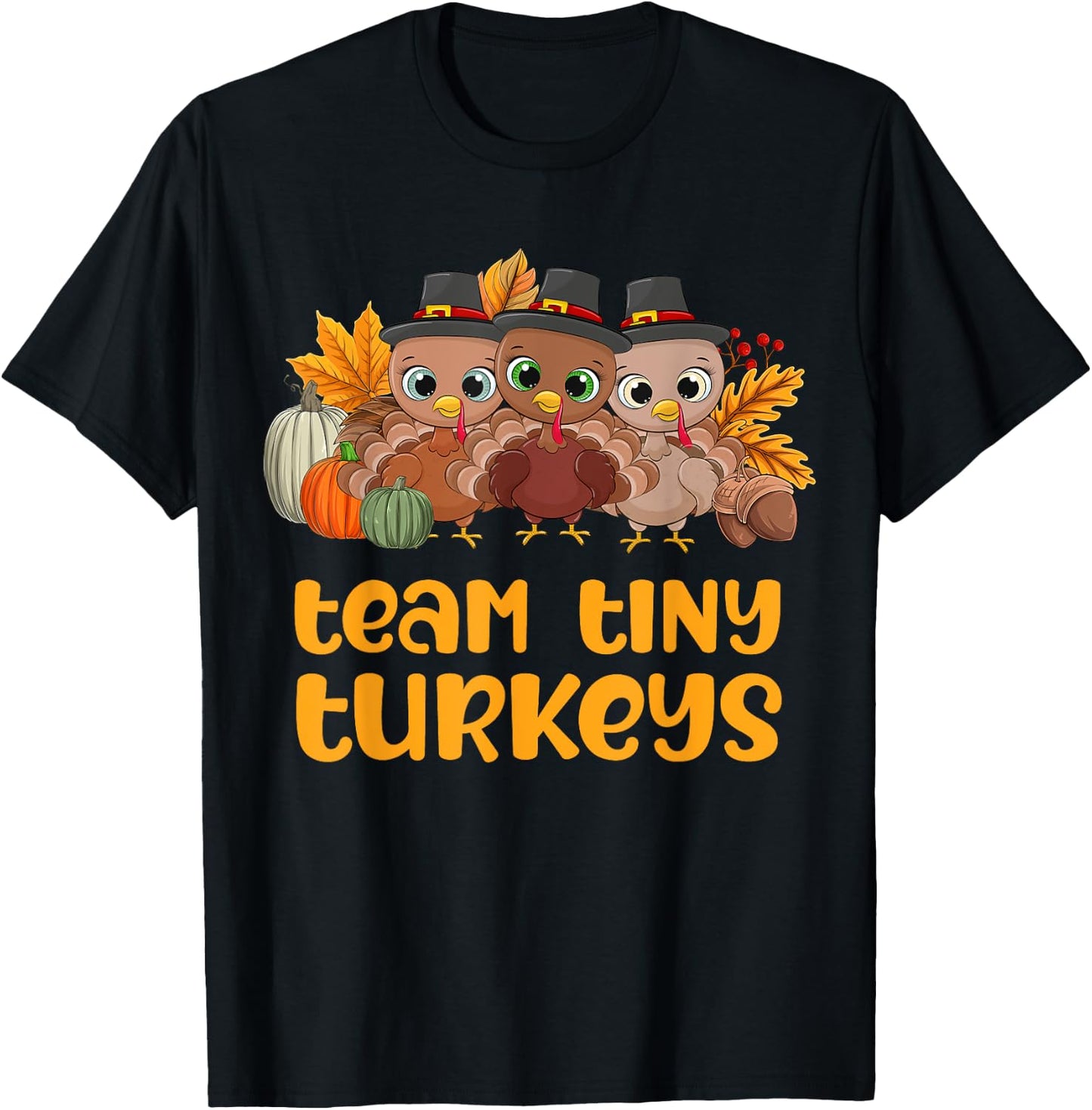 NICU Nurse ICU Neonatal Team Tiny Turkeys Fall Thanksgiving T-Shirt - T-Shirt | Black